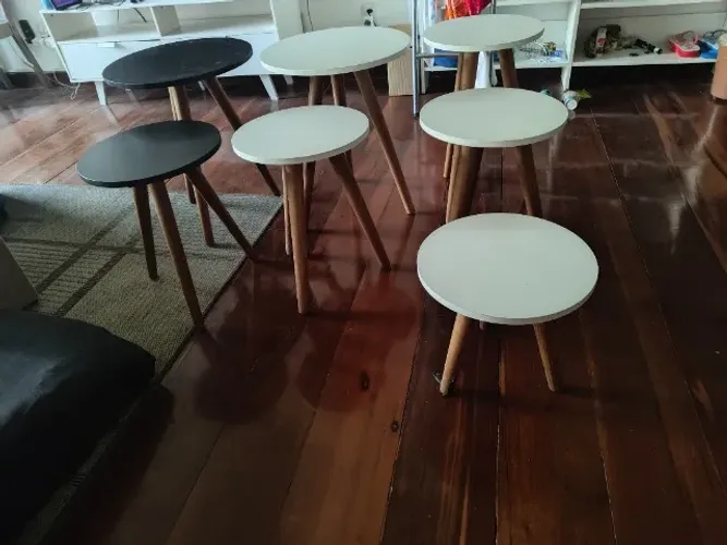 Mesinhas Lateral Para Sala Retro Pé Palito Porta Objetos Decoração