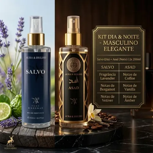 Kit Masculino Dia e Noite Body Splash Salvo e Asad 200ml