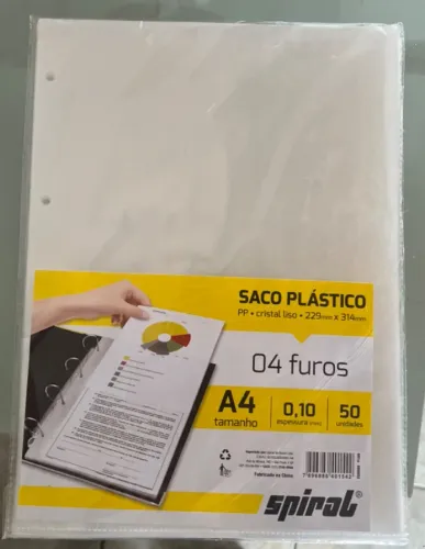 Plásticos com furos para fichário