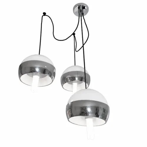 Lustre Pendente Moderno com 3 Cúpulas - Iluminação Decorativa Cromada