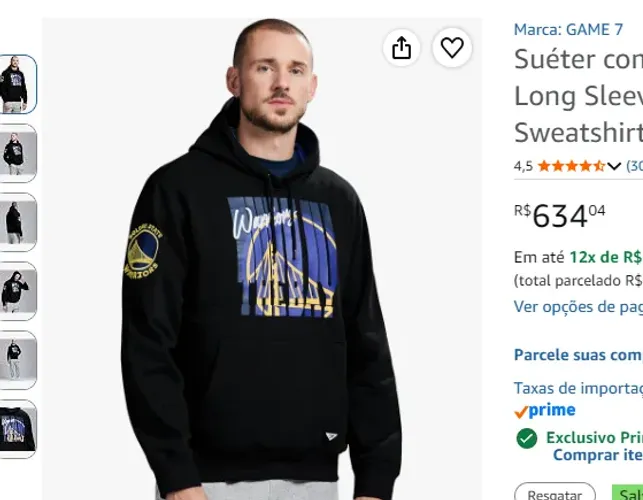 MOLETOM (blusão) NBA TAM M.