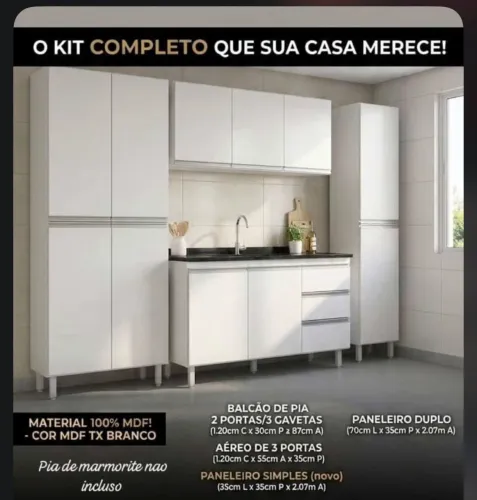 Cozinha completa 100% MDF / entregamos / NOVO