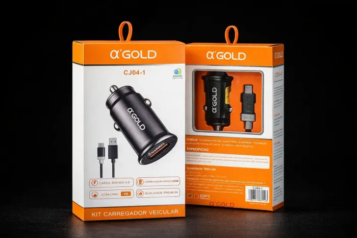 ? Carregador Veicular Turbo 20W ? potência e praticidade no seu carro!