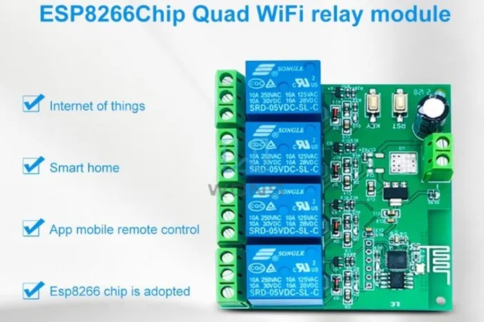 Modulo Relê Wifi 4 Canais Esp8266 Desenvolverdor Arduino Automação COD-AM470 