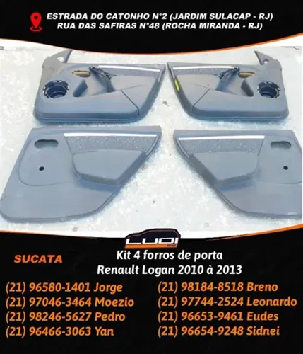 Kit 4 forros de porta Renault Logan 2010 à 2013