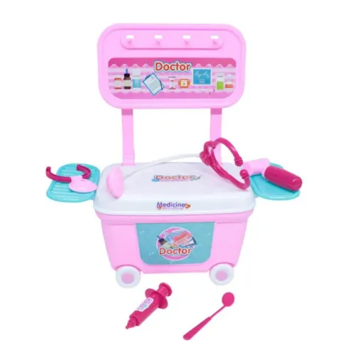 Kit Mini Carrinho Infantil Bel Brink Doutora 5 Peças Rosa
