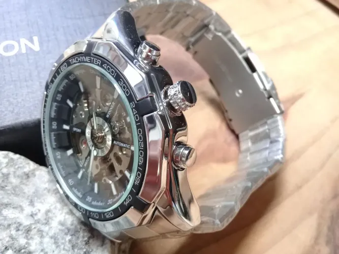 Relógio Masculino Automático Todo em Metal Skeleton