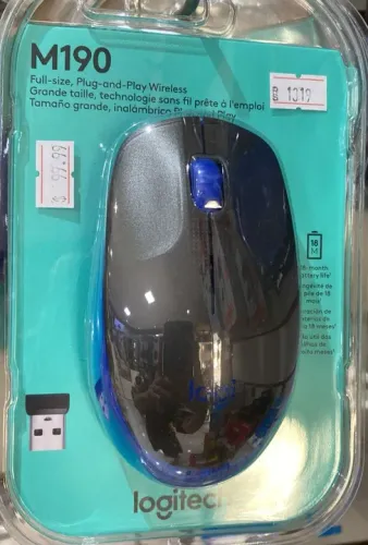 Mouse sem fio Logitech M190 - USB e Pilha Inclusa - Azul Loja Coimbra Computadores 