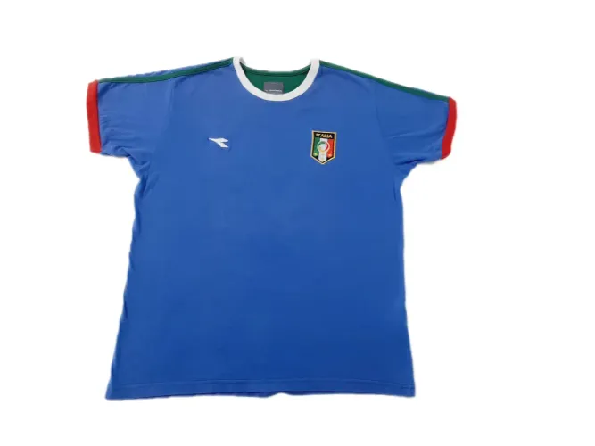 Camiseta Seleção Itália - Azul Diadora Algodão Futebol