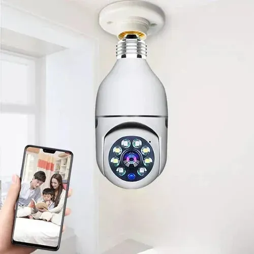 Câmera de Segurança Lampada iP Wifi Yoosee Com Detector Movimento resoluçao Full HD 1080p