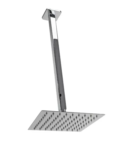 Ducha Inox Quadrado 20x20 cm com Cano Suporte de Teto de 40 cm com Riscos e Amassados