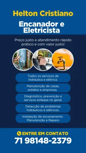 Encanador e eletricista profissional.
