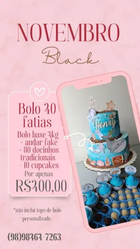 Kit festa bolos doces salgados