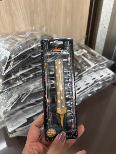 Vela vulcão dourada silver