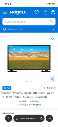 VENDE SE TV DE 32 POLEGADAS SAMSUNG