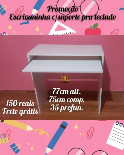 Escrivaninha com suporte para teclado - Promoção!