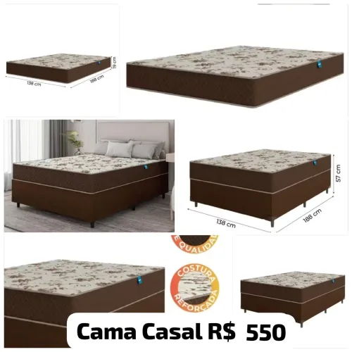 Cama Box Casal + Colchão ortopédico casal