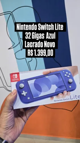 Nintendo Switch Lite 32GB / Azul / Lacrado - novo / R$ 1.399,00