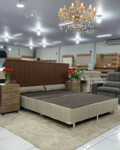 12X SEM JUROS - BASE BOX SOMMIER ORTOBOM CAMURÇA SUPER KING 1,93M X 2,03M