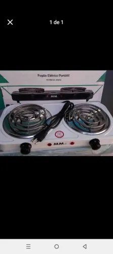 Fogão Elétrico Portátil 2 Bocas 2000W - Novo