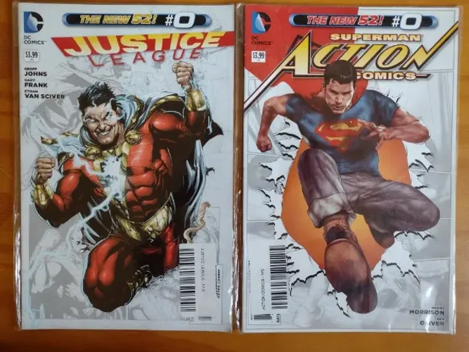 Gibis Action Comics nº 0 e Justice League nº 0 - Novos 52