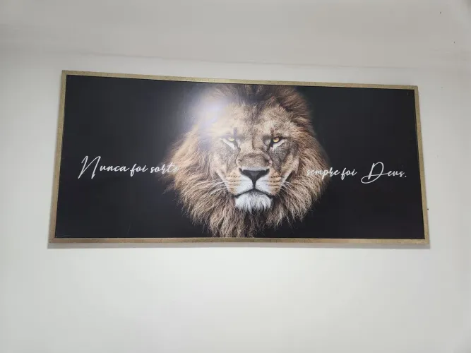 Quadro Decorativo Leão - Nunca foi sorte, sempre foi De
