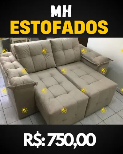 Sofá 2 Lugares Estofado Retrátil MH