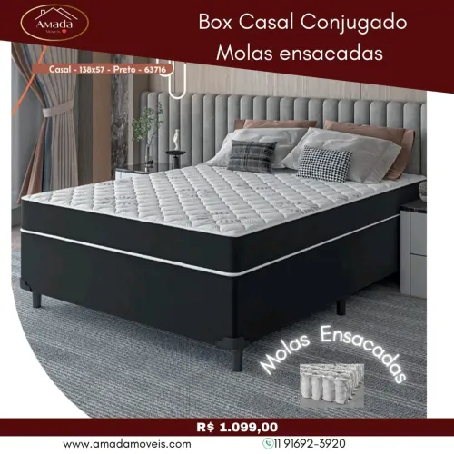 Box Casal Conjugado Molas Ensacadas, à pronta entrega 