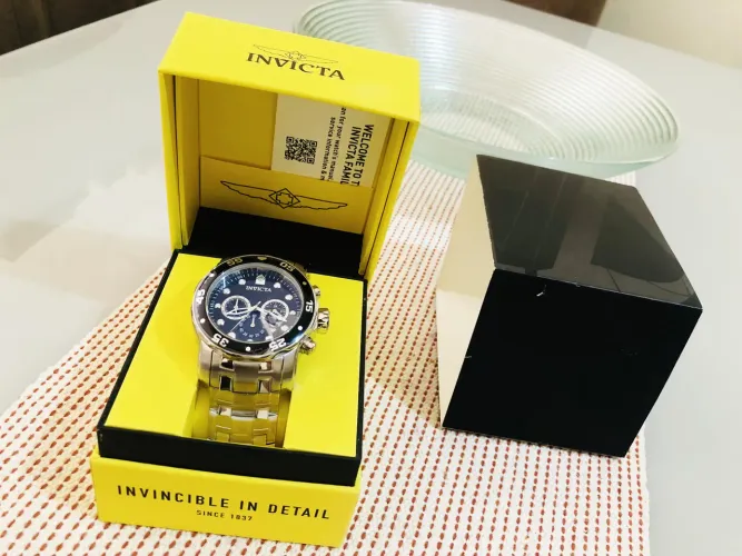 Relógio Invicta Pro Diver, aço inoxidável, prateado/preto.