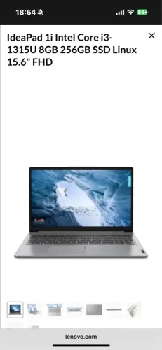 Notebook Lenovo IdeaPad 1i amd Ryzen 3 
