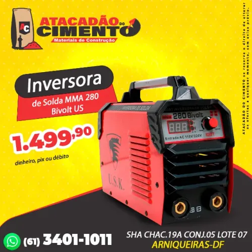 Inversora de Solda MMA 280 Bivolt USk