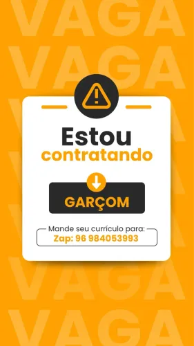 Garçom R$ 1800 ao mês (começo imediato)