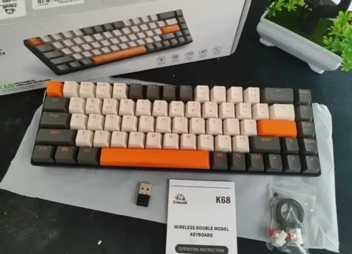 Teclado mecânico sem fio K68
