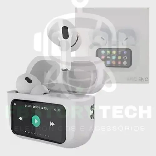Fone de ouvido bluetooth smart anc com tela interativa