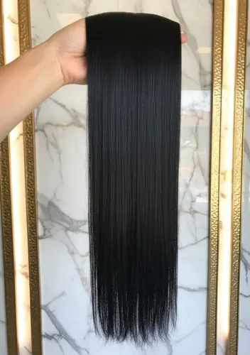 Extensão de Cabelo Liso Com Aplique Tic Tac Para Volume Super Promoção
