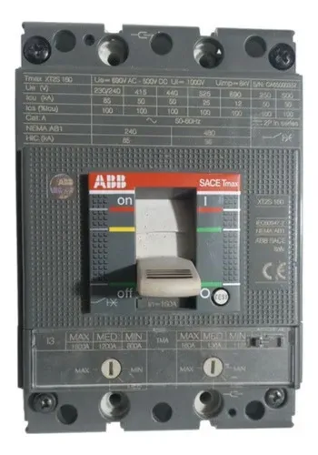 Disjuntor Abb Xt2s 160 Tma 160-1600 3p F F