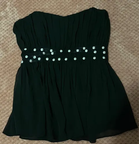 Blusa preta tomara que caia - Tamanho 38