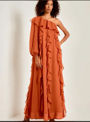 Vestido Longo Terracota Ave Rara 