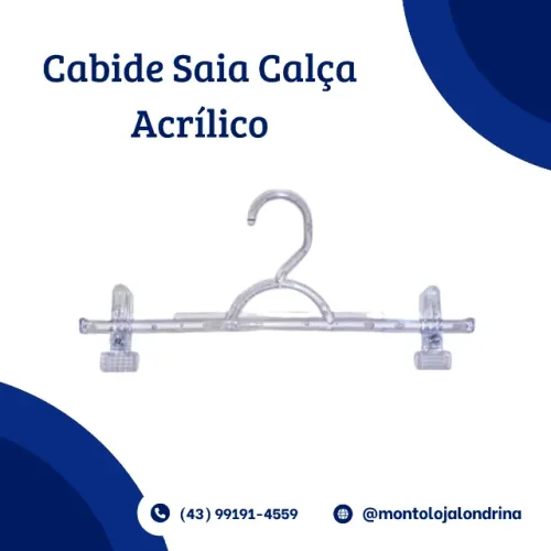 100 Cabide Saia Calça Acrílico