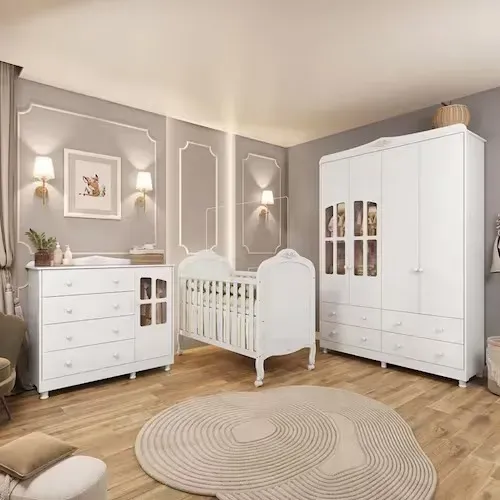 Quarto Bebê Infantil 3 Peças 100% MDF. Produto Novo Direto de Fábrica P/Sua Casa.