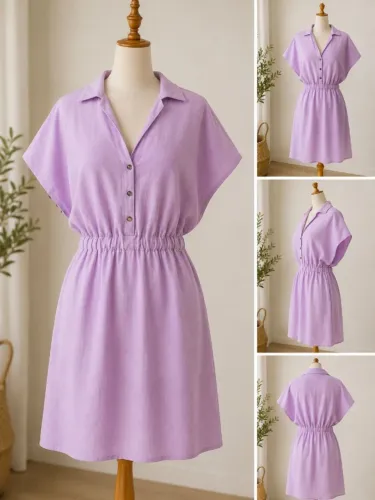 Vestido lavanda Farrow em linho