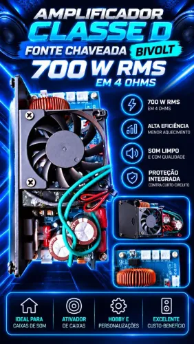 Placa amplificador ativador caixa 700 wmrs, aceito cartão.