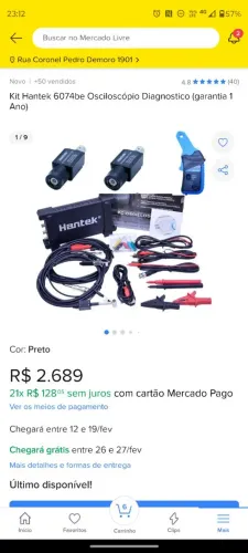 Kit Osciloscópio Hantek 6074be Osciloscópio Diagnostico