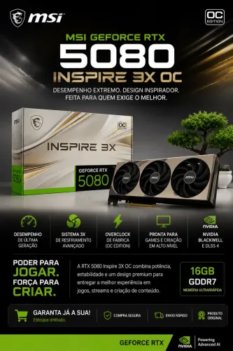 RTX 5080 MSI INSPIRE 3x