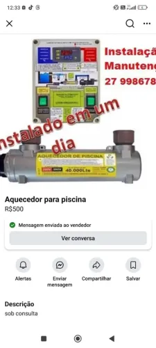 Instalação de aquedor para piscina 