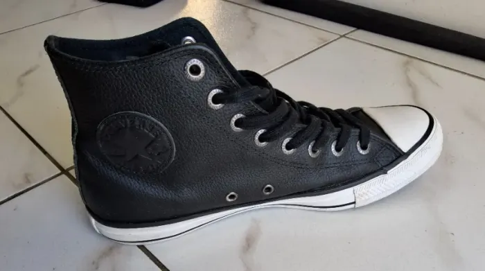Chuck Taylor All Star Couro Cano Alto Preto (original)