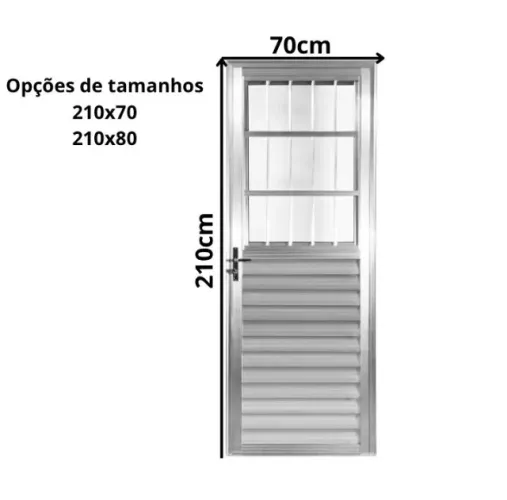 Porta com grade aluminio