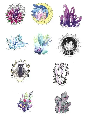 Adesivos (sticker) Cristais 01 (10 Unidades)