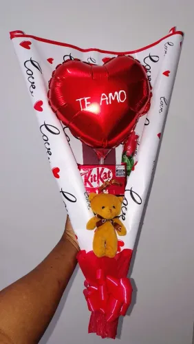 Buquê balão e ursinho