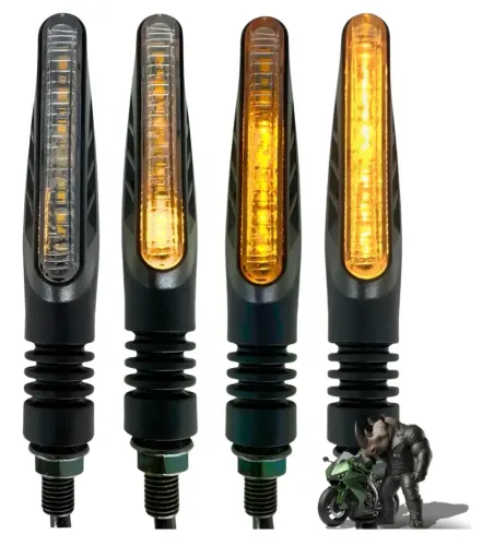 Kit 4 Piscas LED Slim Sequencial Universal para Moto